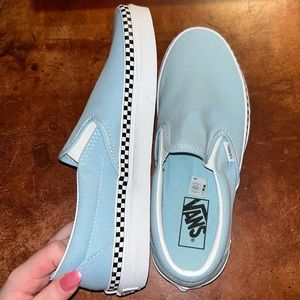 Blue Vans slip ons